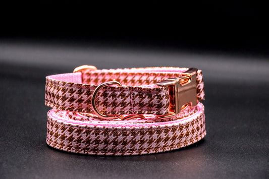 Cavaro Barkel Halsband & dreiteilige Hundeleine – Rosé Signature Set