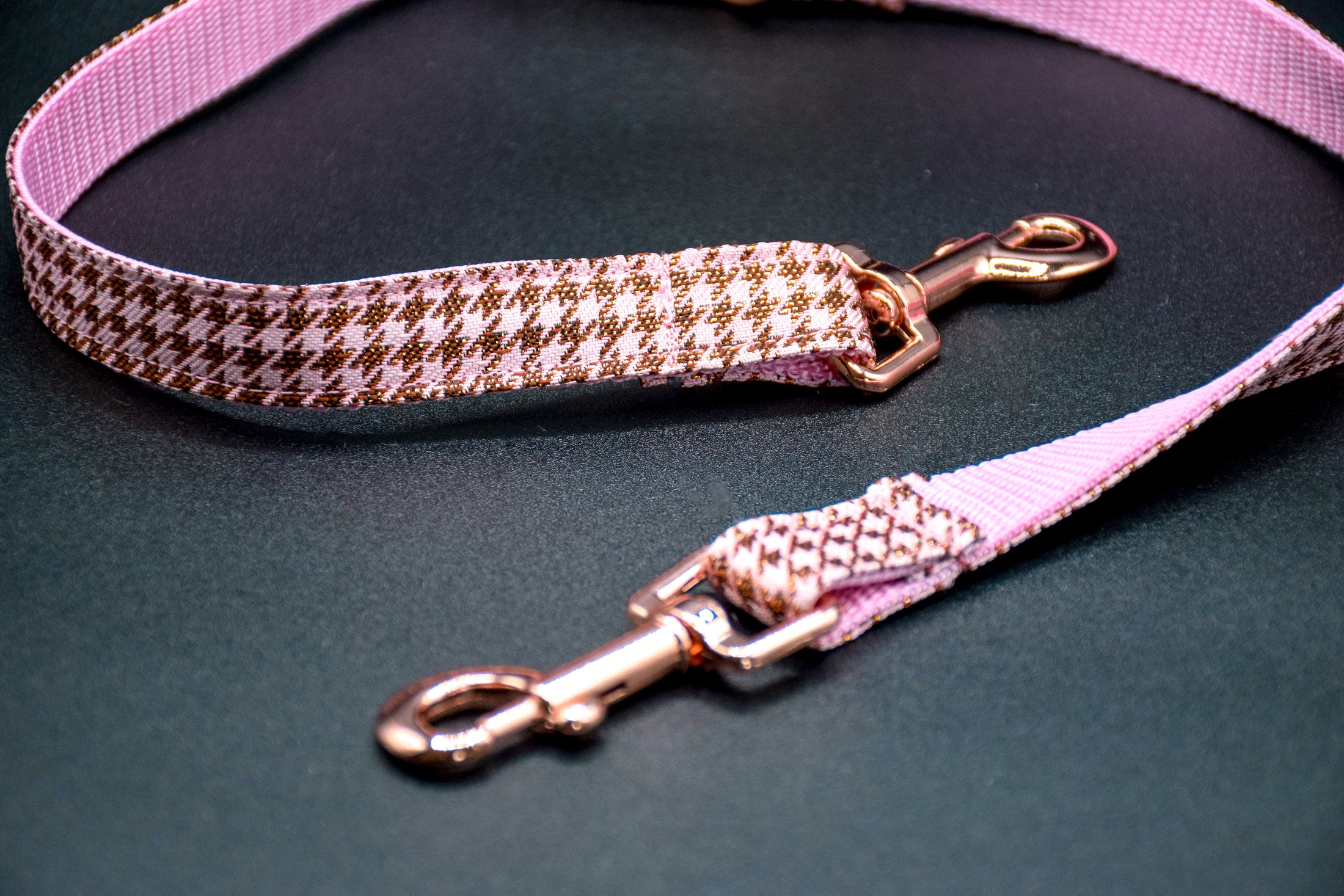 Cavaro Barkel Halsband & dreiteilige Hundeleine – Rosé Signature Set